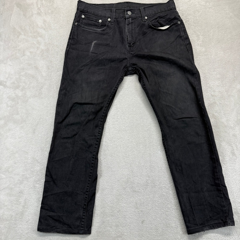 Levi's 502 Jeans Mens 31x30 Black  Regular Taper‎ Faded Denim Casual Stretch